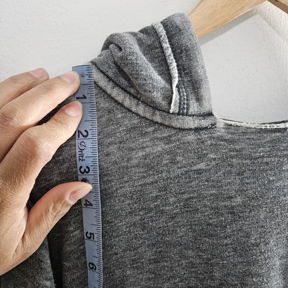 Zen By J. America Burn't Out Gray Hooded Sweatshirt - Picture 7 of 13